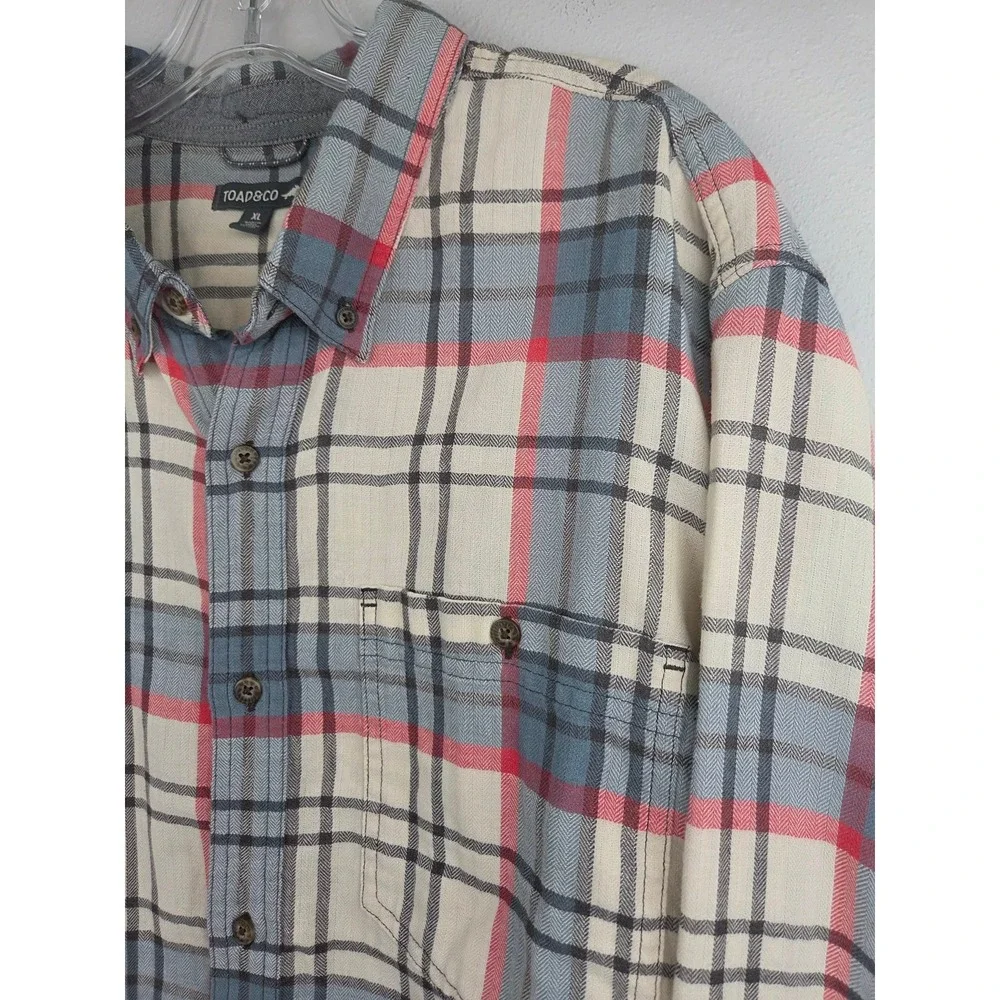Toad&Co Mens Airsmyth Long Sleve Button Down Shirt‎ Size XL Plaid T2241915